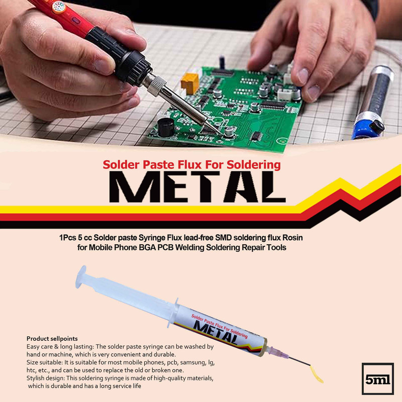 روغن لحيم سرنگي متال مدل M50 حجم 5 ميلي ليتر