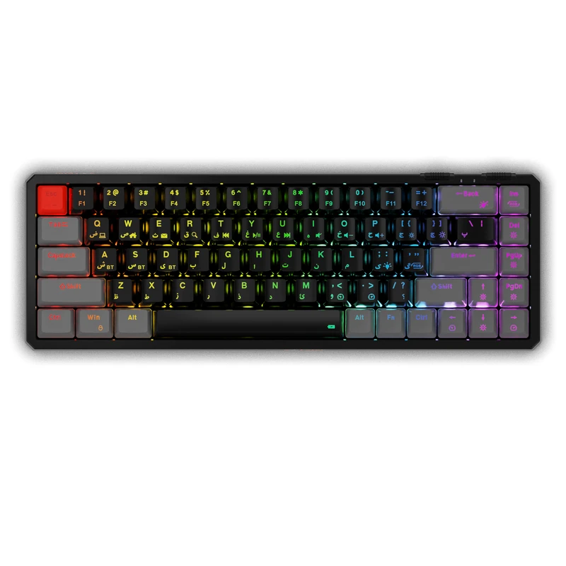 عکس شماره 16 : کیبورد گیمینگ فاطر مدل kcr-8000b، مکانیکال سوییچ قرمز، tenkeyless، نورپردازی rgb