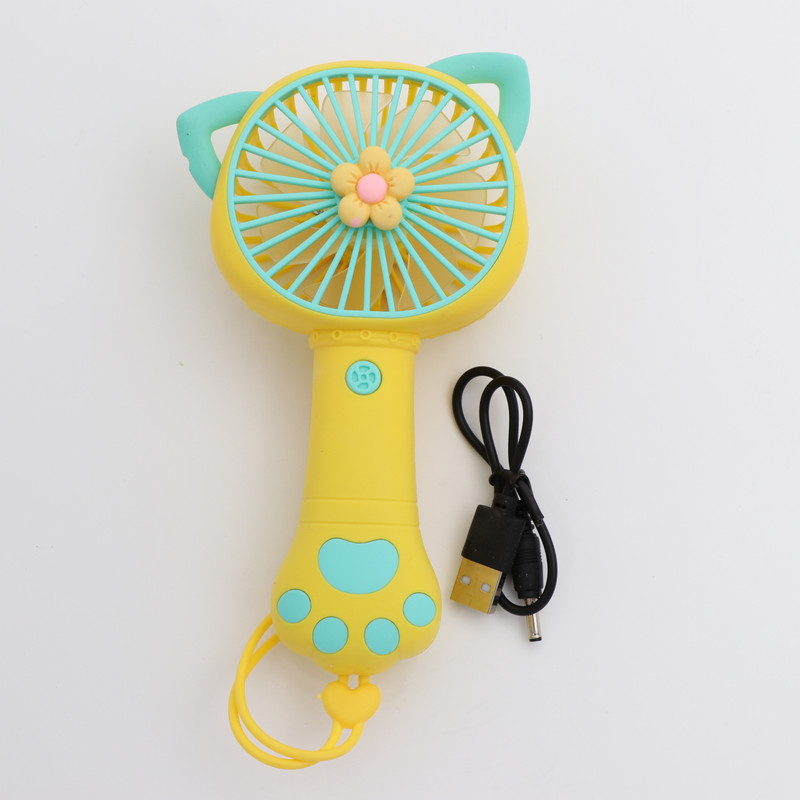 پنکه شارژی مدل گوش گربه گل دار کد 31096