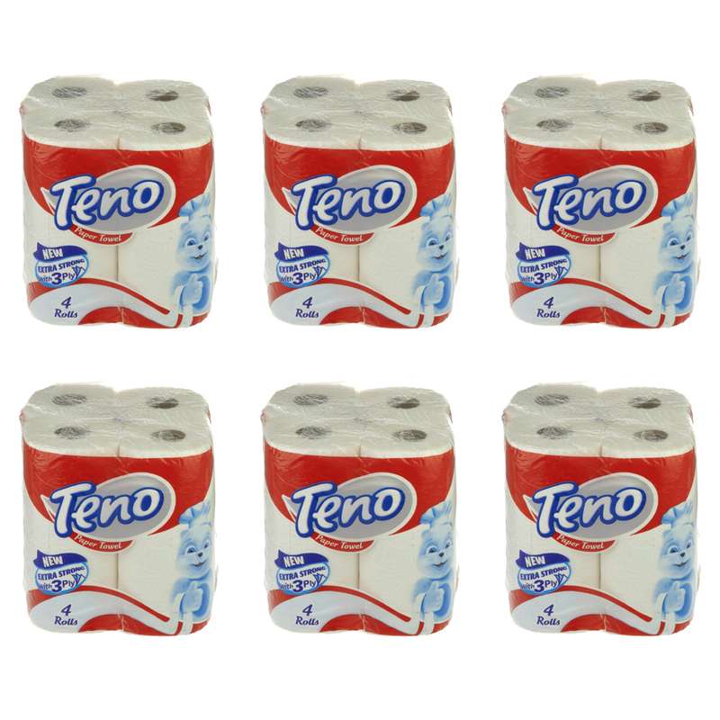 دستمال حوله ای تنو مدل رولی مجموعه 6 عددی