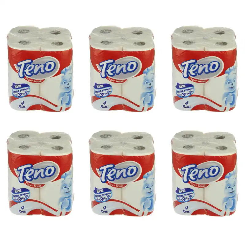 دستمال حوله ای تنو مدل رولی مجموعه 6 عددی