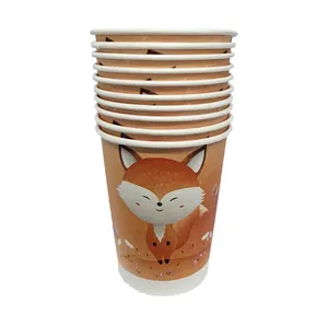 لیوان یکبار مصرف مدل روباه کد FoxGlass1 مجموعه 10 عددی
