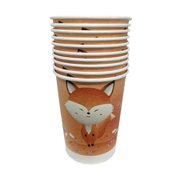 لیوان یکبار مصرف مدل روباه کد FoxGlass1 مجموعه 10 عددی