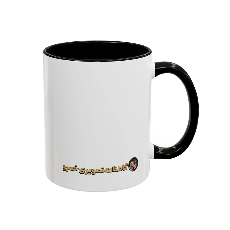 ماگ مدل دسته رنگی طرح کاهنانه تصویری خسرو