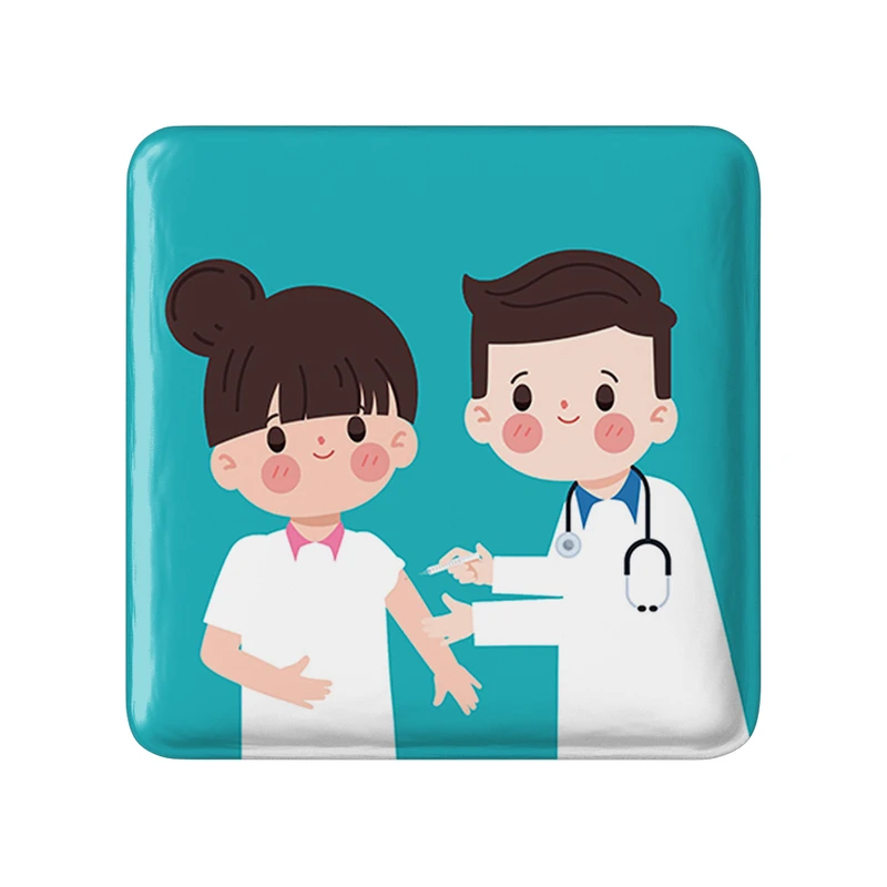 مگنت خندالو طرح پزشک و پرستار کودکانه مدل مربعی کد 36500