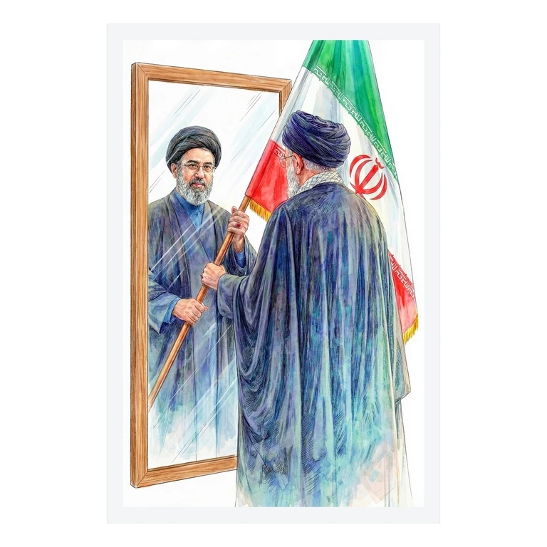 تابلو بکلیت طرح رهبر آیت الله سید مجتبی خامنه ای مدل W-S10625 فریم سفید