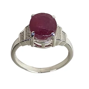 انگشتر نقره زنانه مدل یاقوت