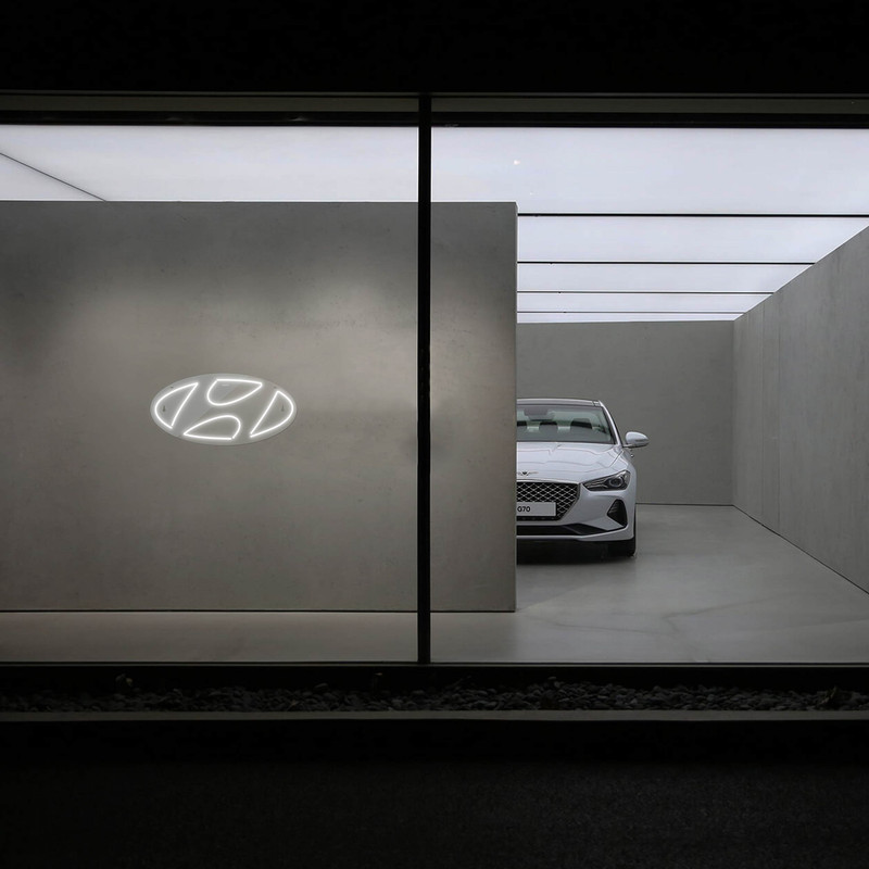 چراغ دیواری نئون دیزاین طرح Hyundai_WHT 
