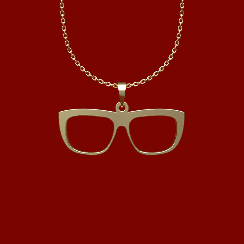 گردنبند طلا 18 عیار زنانه مدوپد مدل عینک کد Q2-1-1161