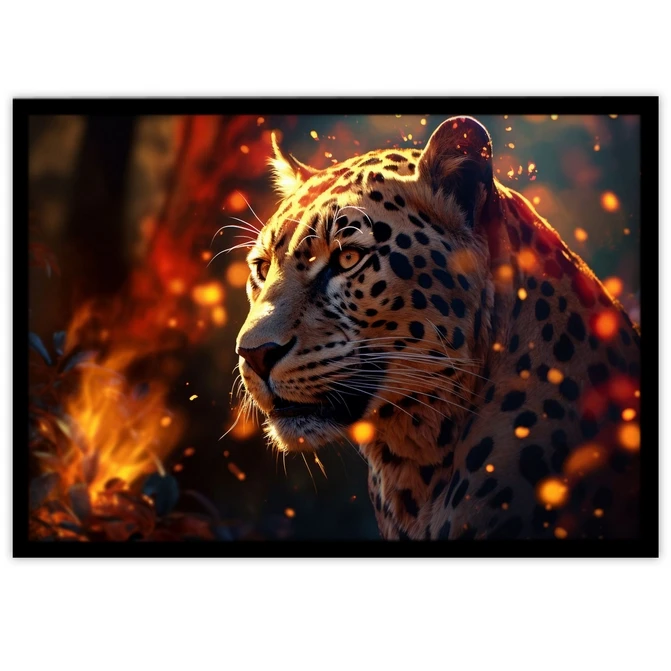 تابلو نوری بکلیت طرح حیات وحش پلنگ مدل B-MID-20296