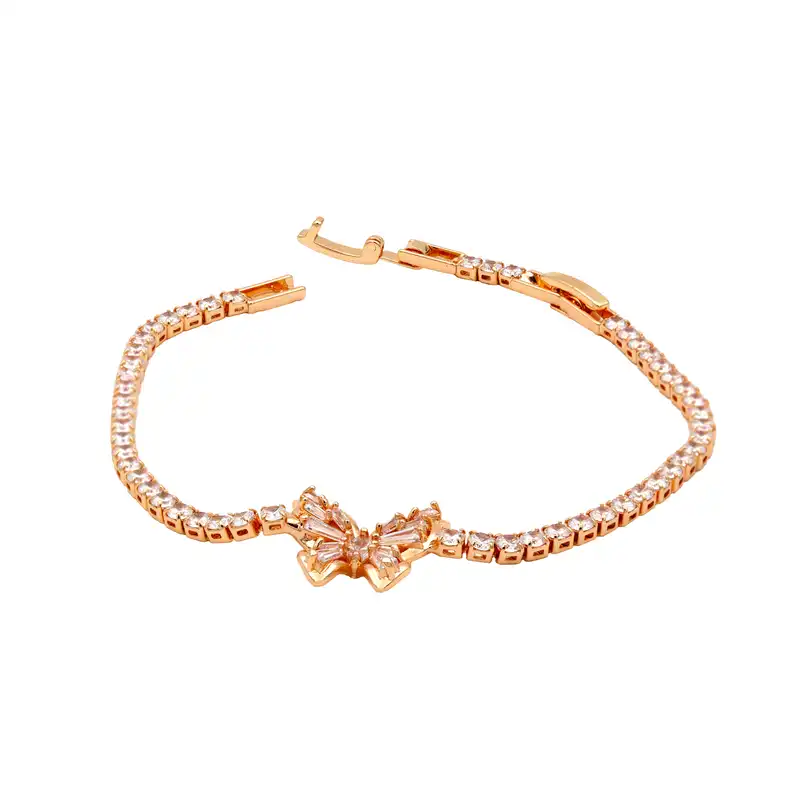 دستبند زنانه مدل جواهری پروانه نگینی کد TBR-234