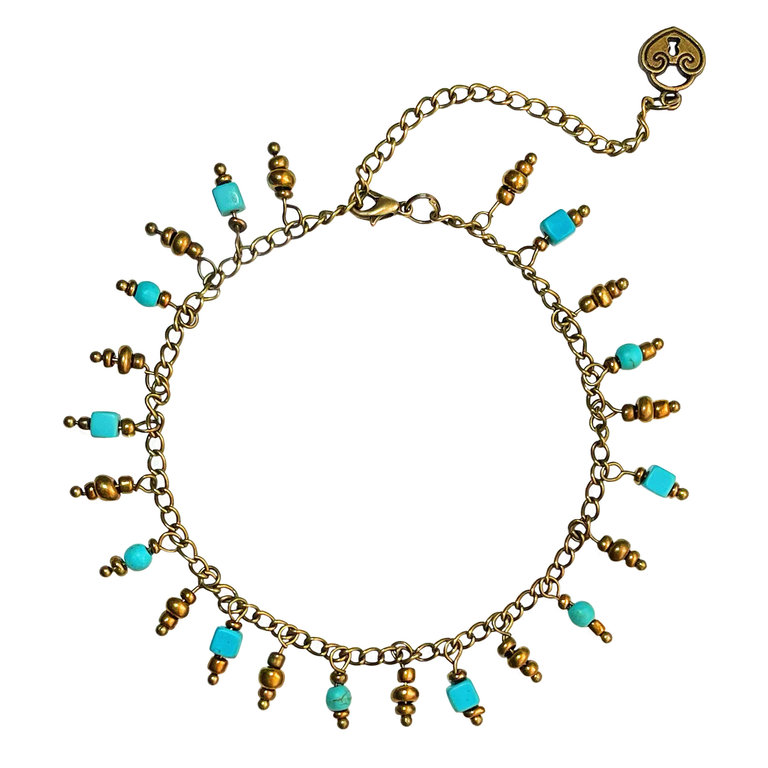 پابند زنانه دل تافته مدل فیروزه کد Del_A10 پابند زنانه دل تافته مدل فیروزه کد Del_A10