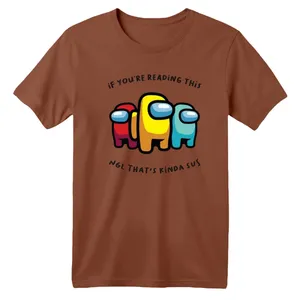 تی شرت آستین کوتاه بچگانه مدل امانگ آس کد 2 رنگ موکایی