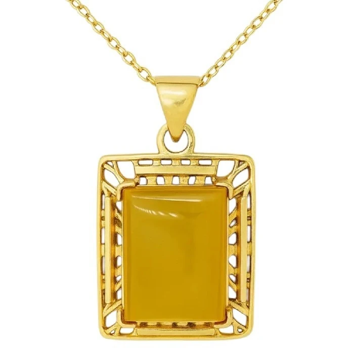 گردنبند زنانه مدل سنگ شرف الشمس کد ۷۵۹۹