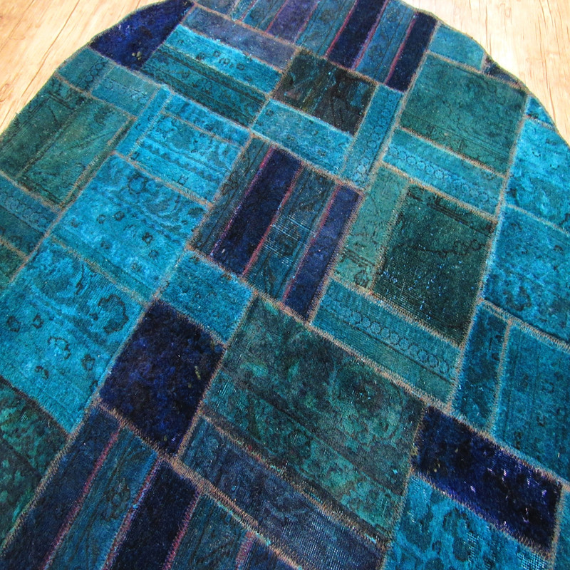 کلاژ فرش دستباف دو متری مدل گرد کد p1438