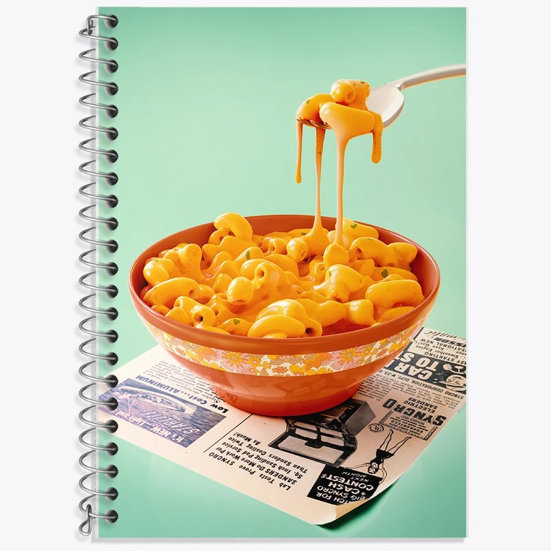 دفتر زبان 50 برگ خندالو مدل دو خط طرح پاستا (Pasta) کد F553