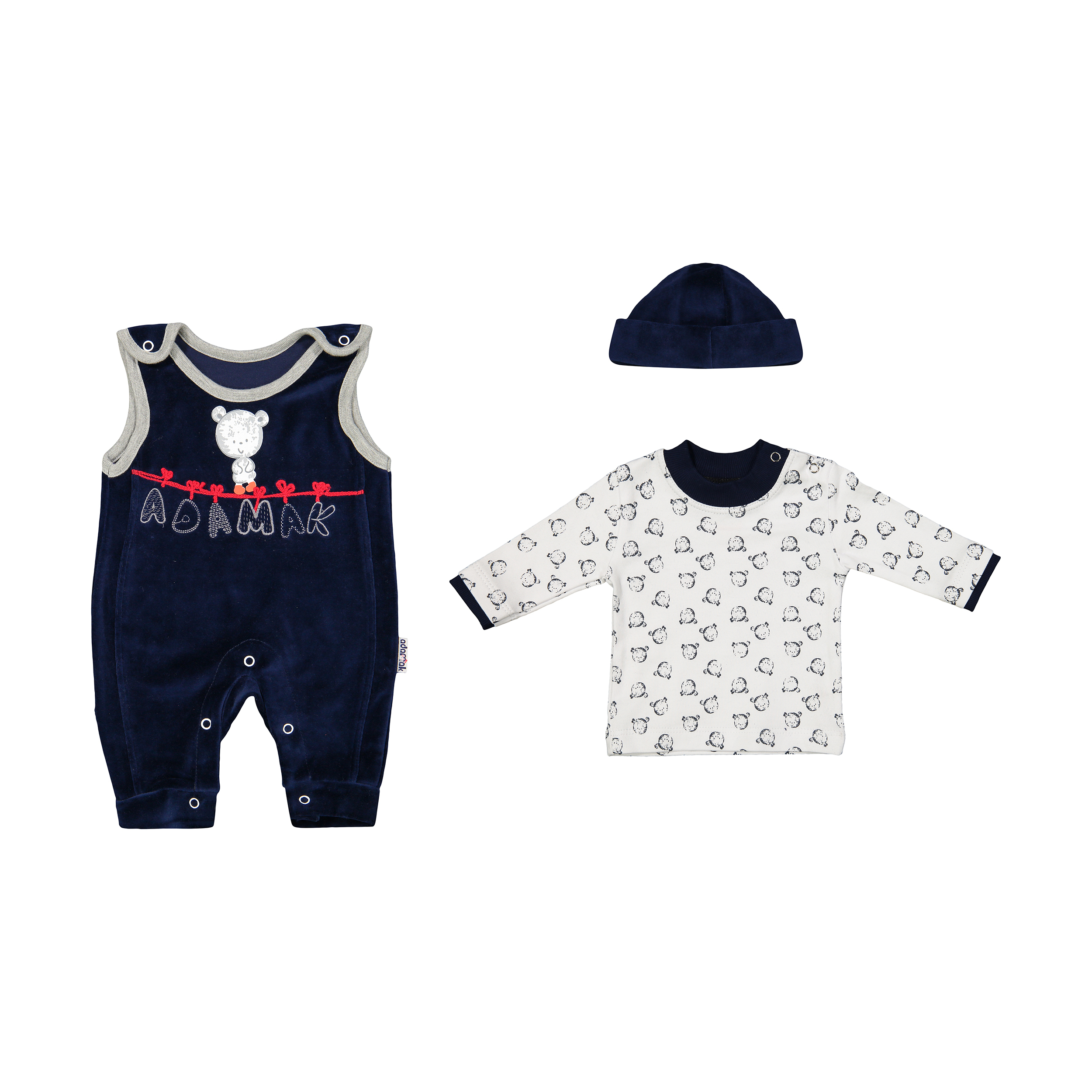 ست 3 تکه لباس نوزادی آدمک مدل 2171144-59