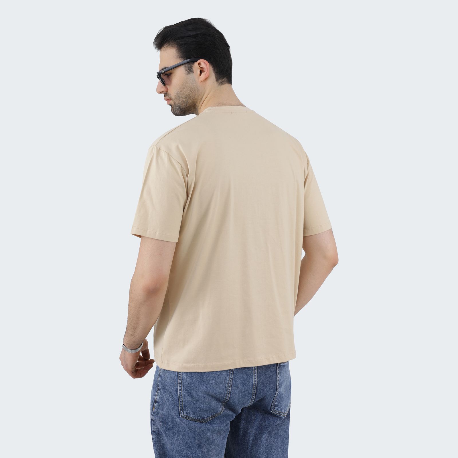 تی شرت آستین کوتاه مردانه پاتن جامه مدل نخی 331621020005999 رنگ کرم -  - 5