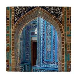 کاشی کارنیلا طرح شبستان مسجد ایرانی مدل لوحی کد klh2277