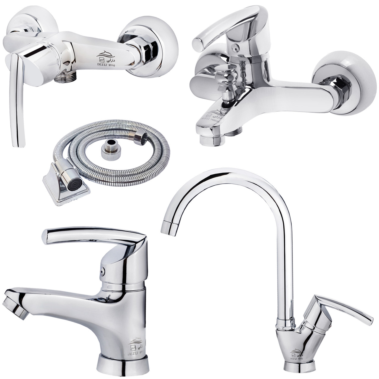 ست شیرآلات دزلی مدل تنسو SH مجموعه 5 عددی ست شیرآلات دزلی مدل تنسو SH مجموعه 5 عددی