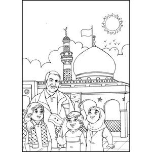 کاغذ رنگ آمیزی طرح حاج قاسم و حرم حضرت زینب بسته 50 عددی