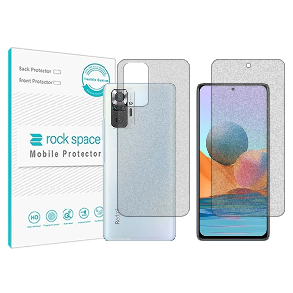 محافظ صفحه نمایش مات راک اسپیس مدل HyMTT مناسب برای گوشی موبایل شیائومی Redmi Note10 Pro (Global Version)  به همراه محافظ پشت
