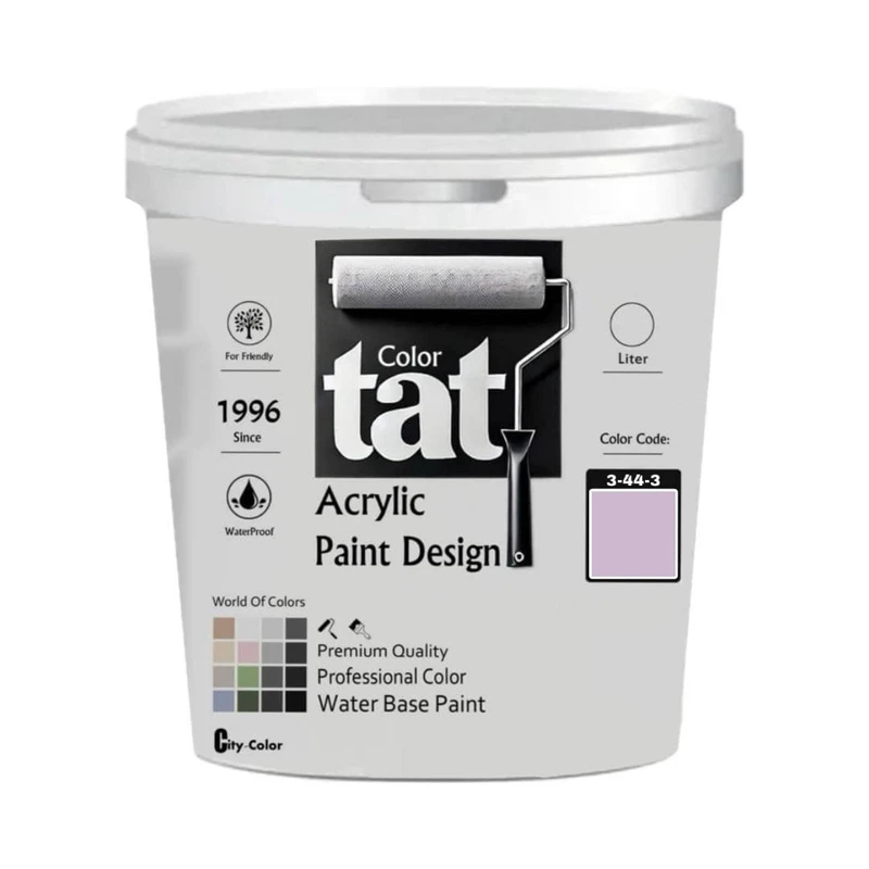 رنگ یاسی مات اکرولیک تات کد 3-44-3 حجم 4 لیتر