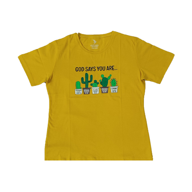 تی شرت آستین کوتاه زنانه مدل پنج کاکتوس کد 02