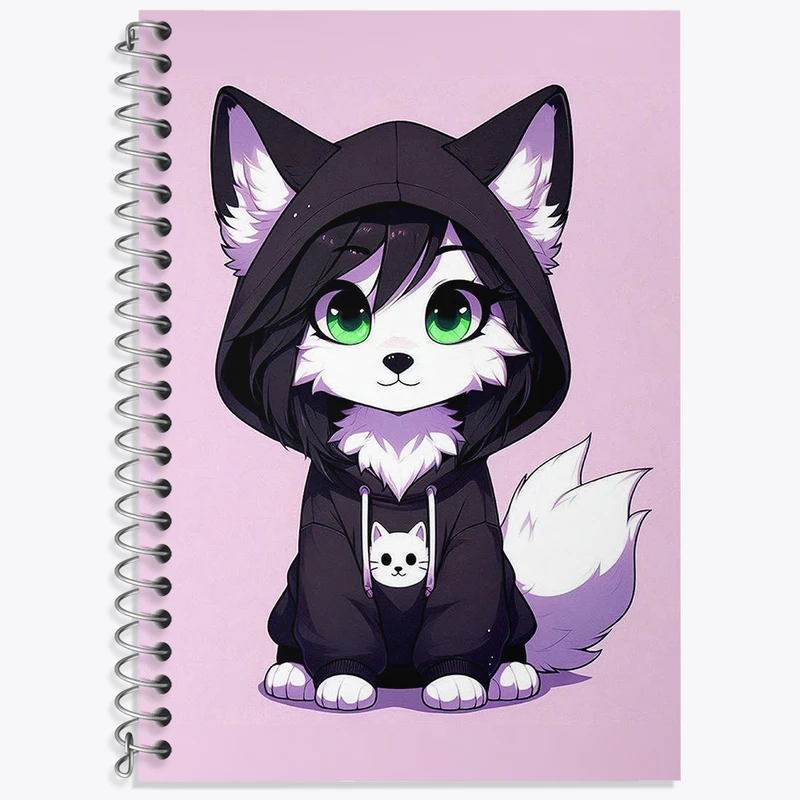 دفتر لغت 50 برگ خندالو طرح گربه کیوت کد N1463