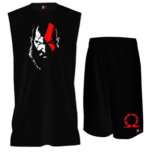 ست تاپ و شلوارک مردانه مدل God of War  کد BTPM060