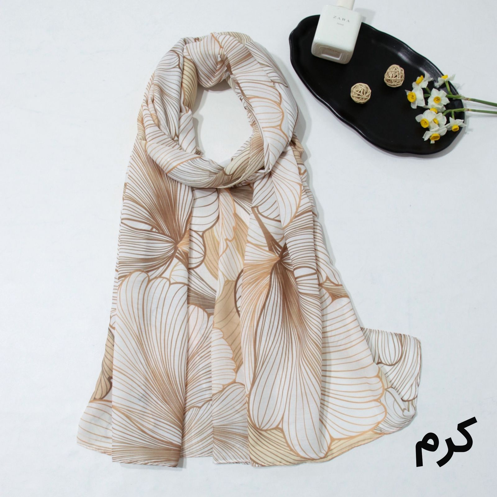 شال زنانه مدل نخی تابستانه جدید گل درشت کد a-3087 -  - 12