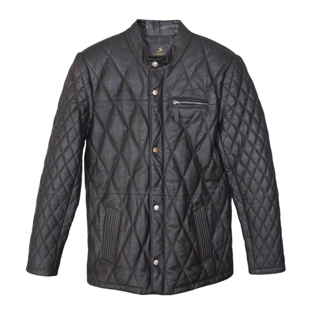 کت چرم مردانه چرمیران مدل شنل دوزی 1006 -  - 2