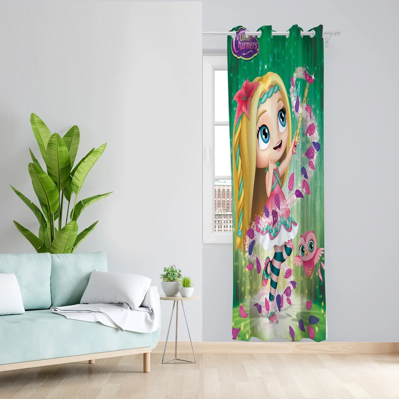 پرده طرح کودک مدل مخمل پانچی کد L 322L Z سایز 140x200 سانتی متر