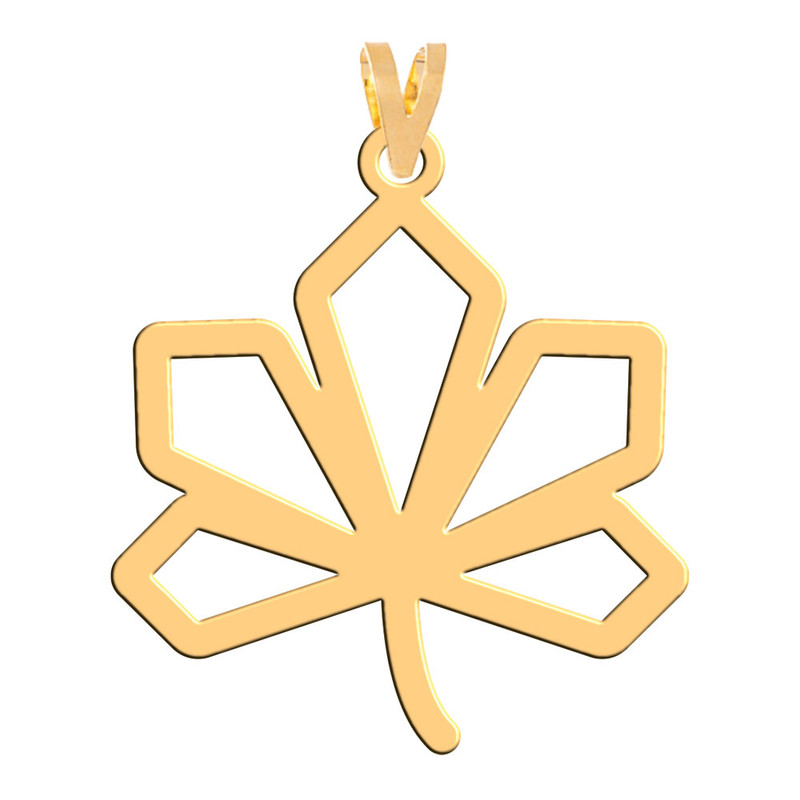 آویز گردنبند طلا 18 عیار زنانه فرشته مدل طرح برگ WNL-000212