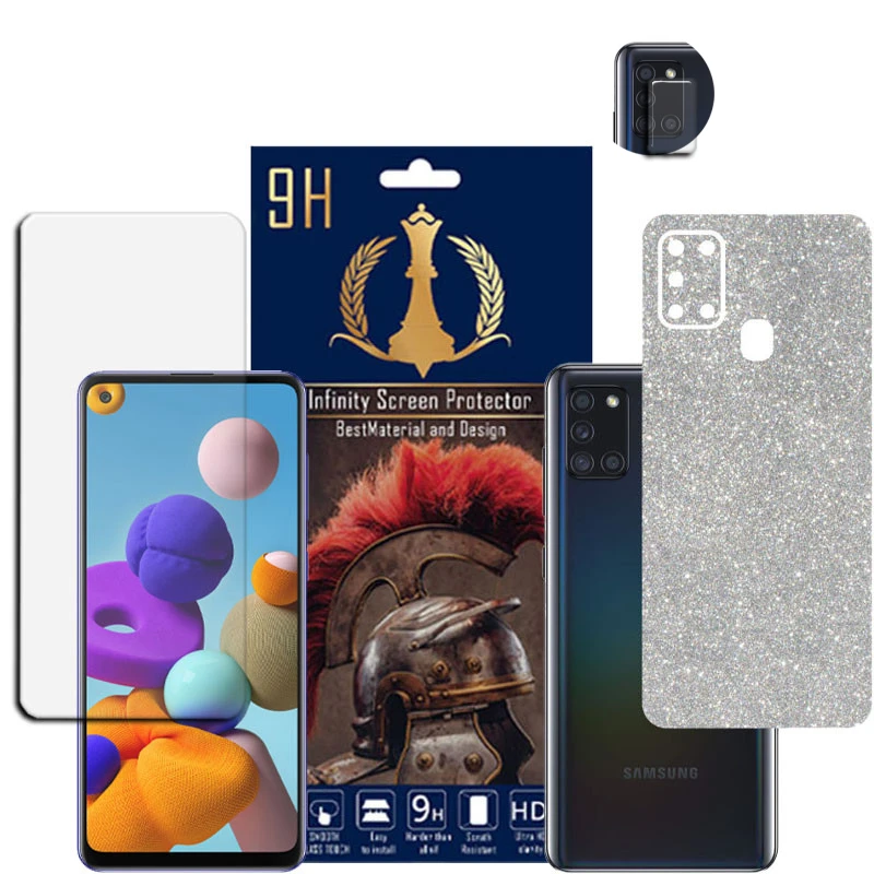  برچسب پوششی اینفینیتی مدل PRO MAX مناسب برای گوشی موبایل سامسونگ GALAXY A21S به همراه محافظ صفحه نمایش و محافظ لنز دوربین