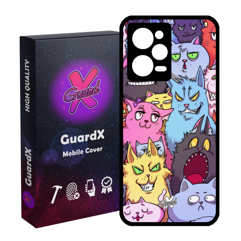 کاور گارد ایکس طرح گربه مدل Glass10578 مناسب برای گوشی موبایل شیائومی Redmi Note 12 Pro 5G/Poco X5 Pro 5G/Note 12 Pro Pro speed