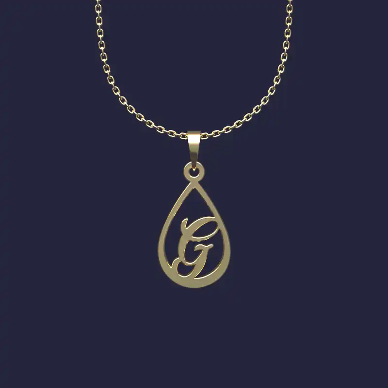 گردنبند طلا 18 عیار زنانه مدوپد مدل حرف G کد JJ2-1-1048