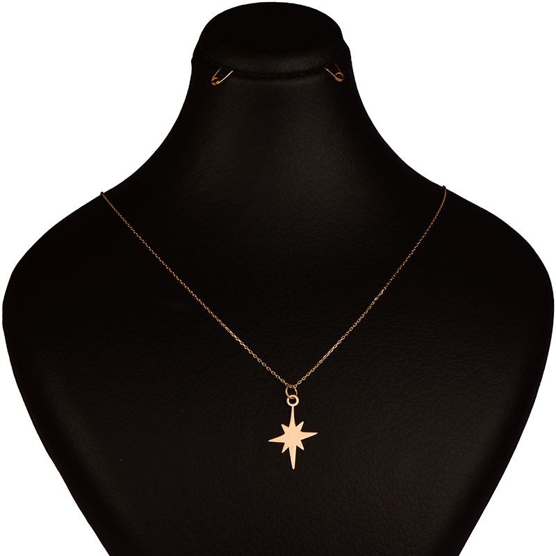 گردنبند طلا 18 عیار زنانه کرابو طرح ستاره مدل Kr7085 -  - 1