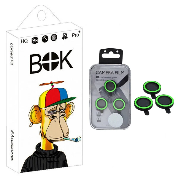 محافظ لنز دوربین رینگی شب رنگ بوک مدل Lens Light مناسب برای گوشی موبایل سامسونگ Galaxy A35 / A55 / A06 / S24 FE / IP 14 / IP 15