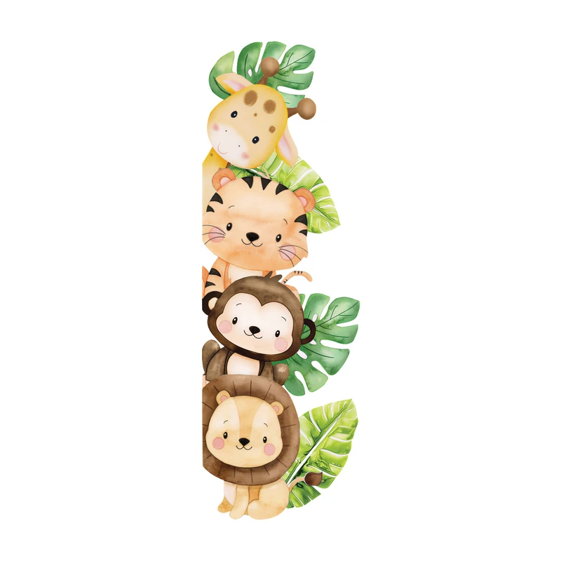 استیکر دیواری کودک باروچین مدل حیوانات بازیگوش کد 4271