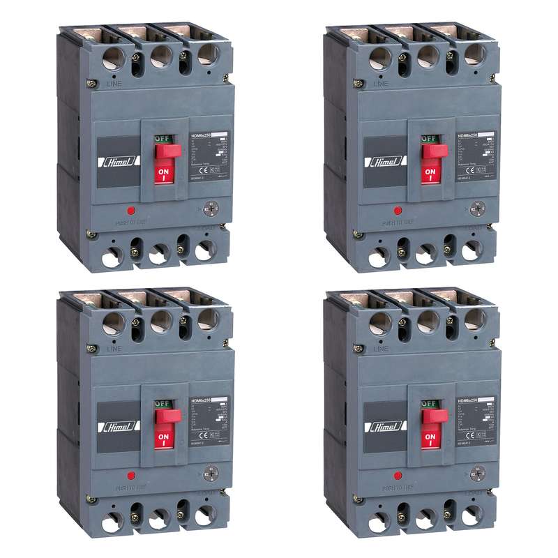 کلید کامپکت غیر قابل تنظیم 3 پل 180 آمپر هیمل مدل HDM6S250L1803XXXF بسته 4 عددی
