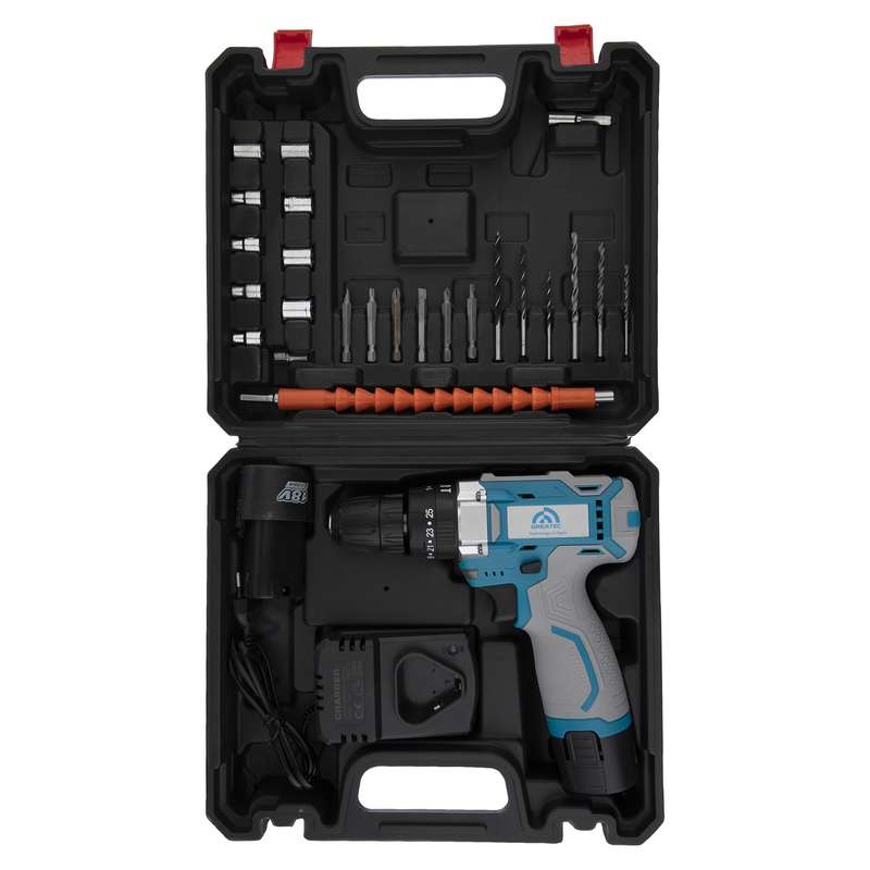 مجموعه 27 عددی دریل پیچ گوشتی چکشی شارژی گریتک کد LITHIUM DRILL مجموعه 27 عددی دریل پیچ گوشتی چکشی شارژی گریتک کد LITHIUM DRILL