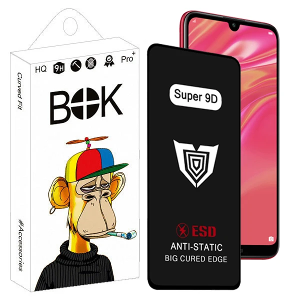 محافظ صفحه نمایش بوک مدل Super 9D Touch مناسب برای گوشی موبایل هوآوی Y7 2019
