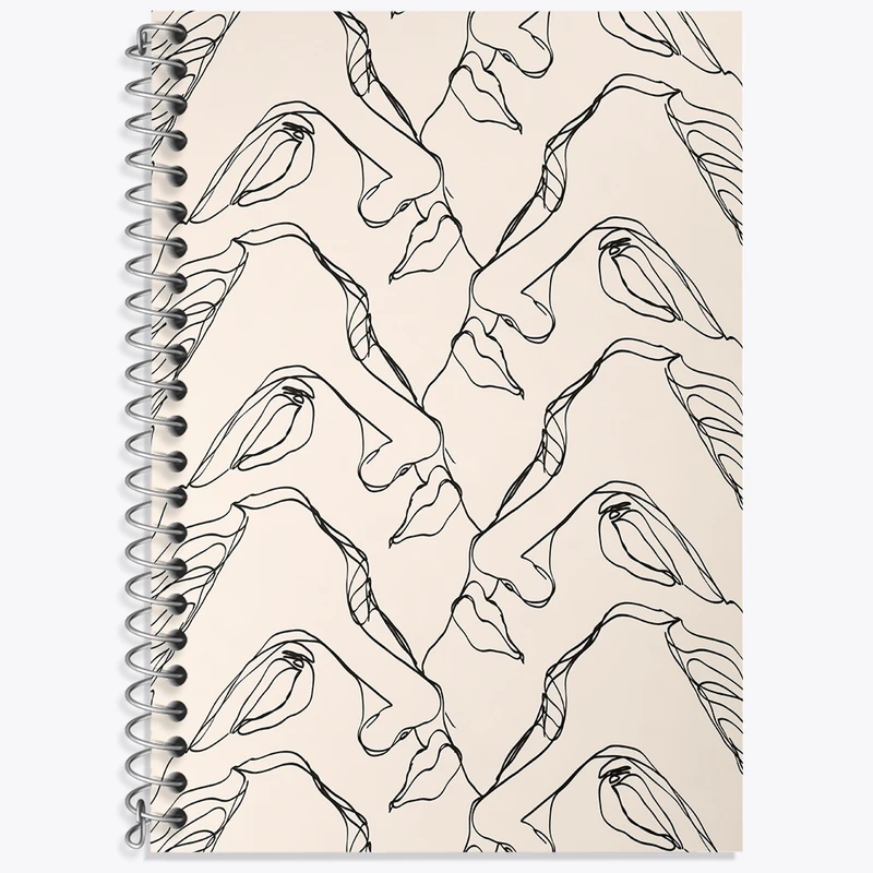 دفتر زبان 50 برگ خندالو مدل سه خط طرح مینیمال صورتک کد N917