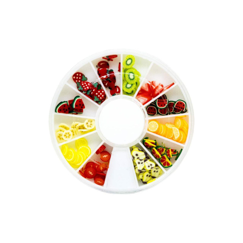 تزیین ناخن مدل حیوانات و میوه ها و قلب مجموعه 3 عددی