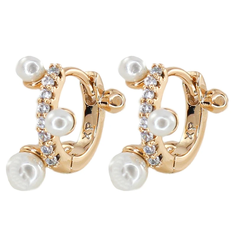 گوشواره حلقه‌ای زنانه ژوپینگ مدل مرواریدی کد AAC1404