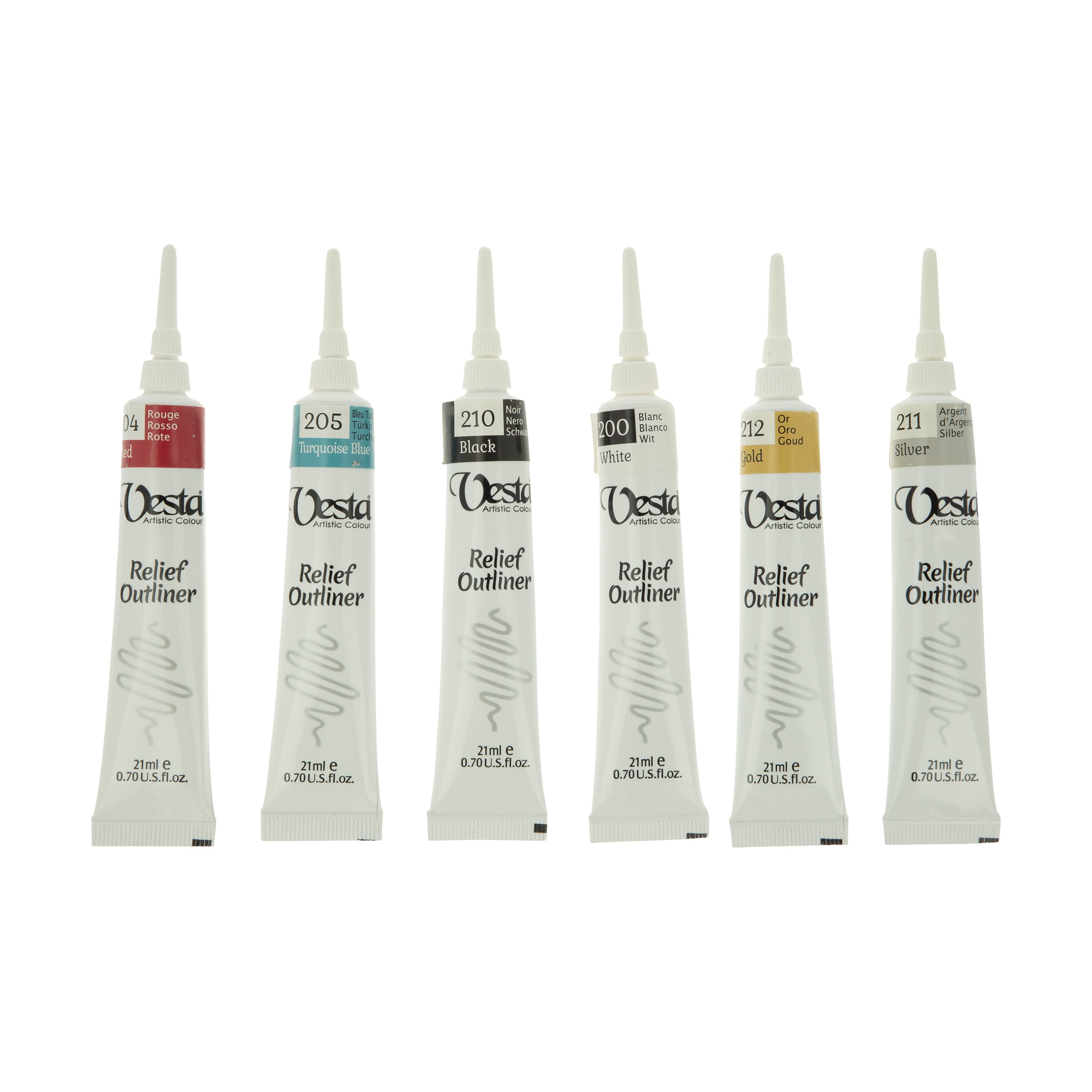 خمیر دورگیر وستا مدل Relief Outliner  حجم 21 میلی لیتر بسته 6 عددی