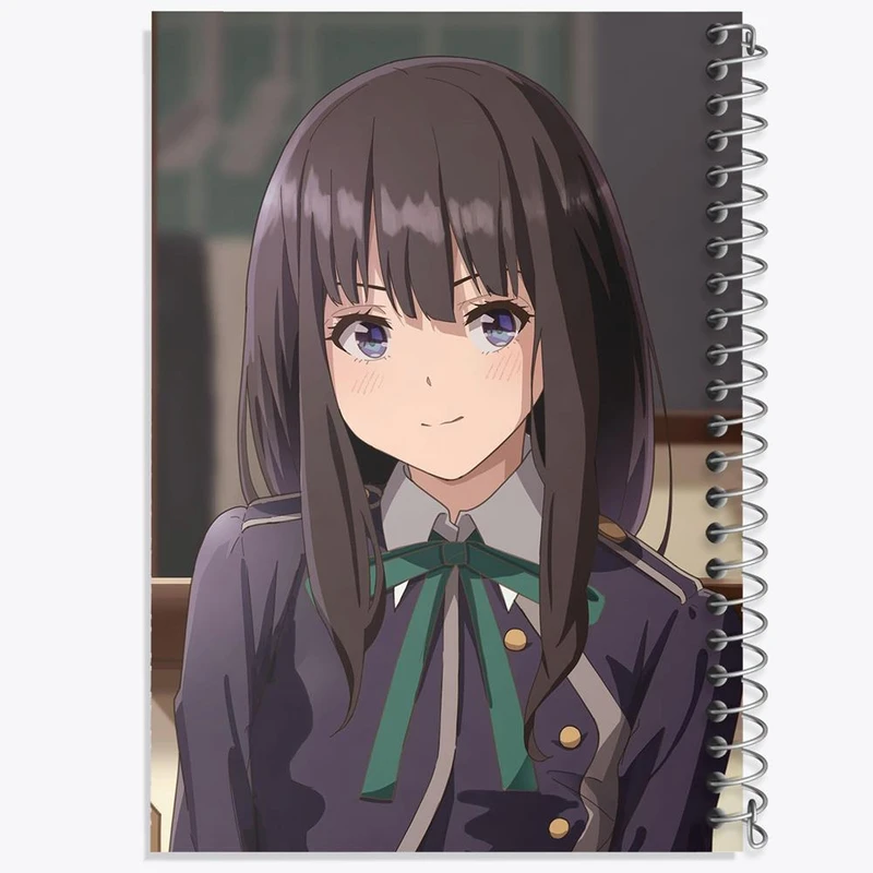 دفتر مشق 50 برگ خندالو مدل تاکینا انیمه لیکوریس ریکویل Lycoris Recoil کد 23069