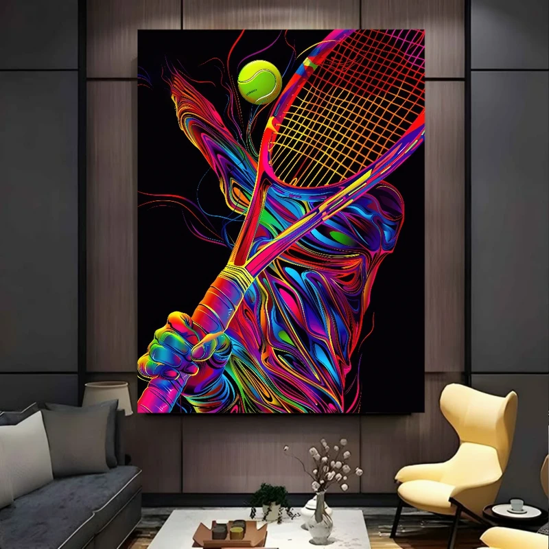 تابلو بوم طرح مخمل تنیس مدل رنگارنگ کد BK24387