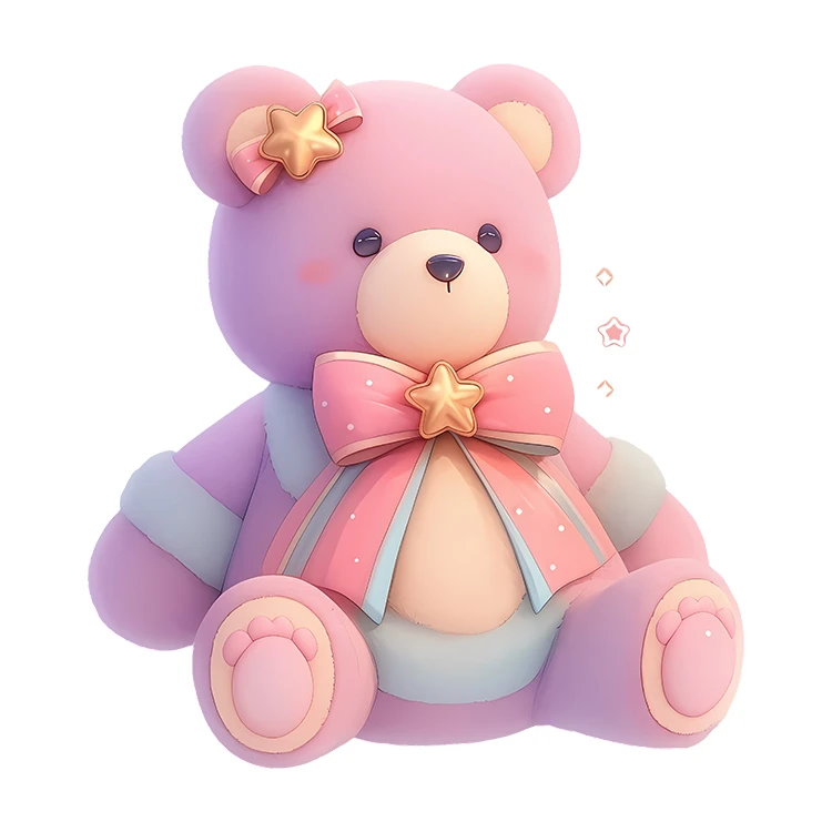 استیکر پارچه و لباس پاد آفرین مدل کارتونی خرس تدی کیوت بامزه کد S6017